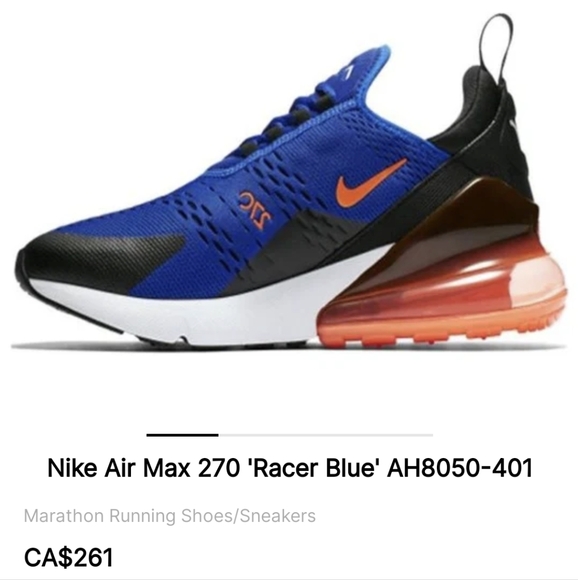 Like NEW - Nike Air Max 270 'Racer Blue' - Picture 1 of 6